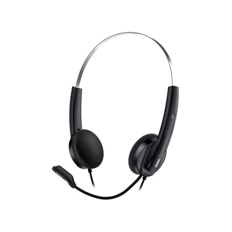 Genius HS-220U słuchawki z mikrofonem, przewodowa, czarna, 2.0, zamykane, USB