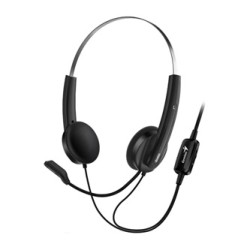 Genius HS-220U słuchawki z mikrofonem, przewodowa, czarna, 2.0, zamykane, USB