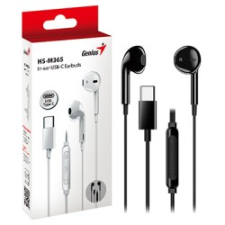 Genius HS-M365 słuchawki z mikrofonem, czarna, 2.0, douszne, USB Type-C