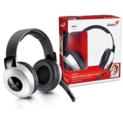 Genius HS-05A słuchawki z mikrofonem, przewodowa, czarno-srebrna, 2x 3.5 mm jack