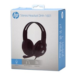 HP DHH-1601 słuchawki z mikrofonem, przewodowa, czarna, klasyczna typ 2x 3.5 mm jack