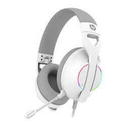 HP DHE-8003U słuchawki z mikrofonem, przewodowa, biała, 7.1 surround (virtual), podświetlona, USB