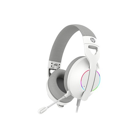 HP DHE-8003U słuchawki z mikrofonem, przewodowa, biała, 7.1 surround (virtual), podświetlona, USB