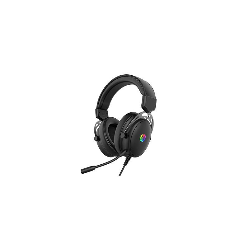 HP DHE-8005N słuchawki z mikrofonem, przewodowa, czarna, 2.0, podświetlona, 3.5 mm jack + USB