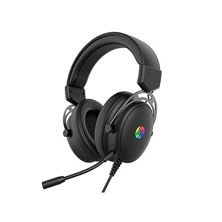 HP DHE-8005N słuchawki z mikrofonem, przewodowa, czarna, 2.0, podświetlona, 3.5 mm jack + USB