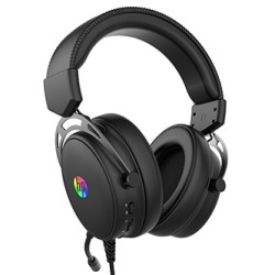 HP DHE-8005N słuchawki z mikrofonem, przewodowa, czarna, 2.0, podświetlona, 3.5 mm jack + USB