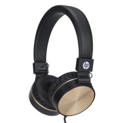 HP DHH-1206 Black słuchawki z mikrofonem, przewodowa, czarno-złota, klasyczna typ 3,5mm jack