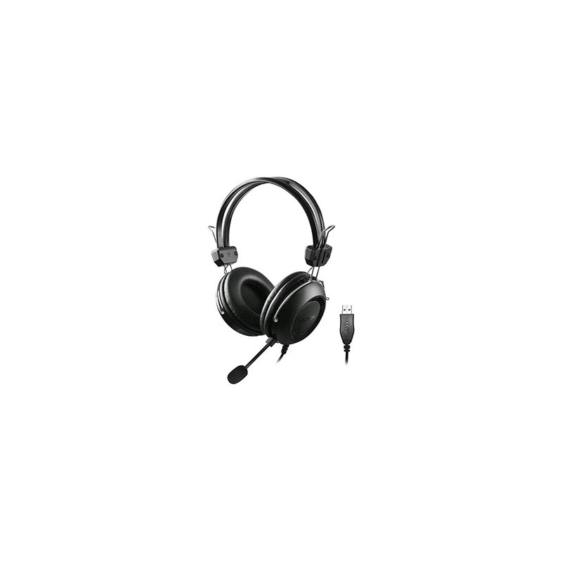 A4Tech HU-35 Gaming Headset, słuchawki z mikrofonem, przewodowa, czarna, USB