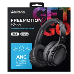 Defender FreeMotion B535 słuchawki z mikrofonem, czarna, 2.0, ANC, 40 mm przetworniki typ USB