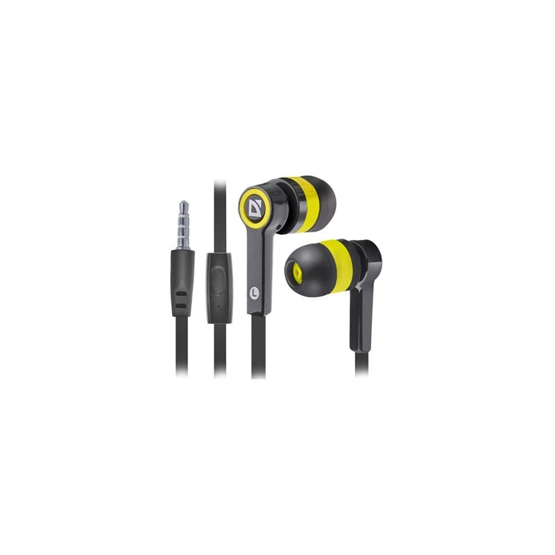 Defender Pulse 420 słuchawki z mikrofonem, przewodowa, czarno-zółte, douszne, 3.5 mm jack
