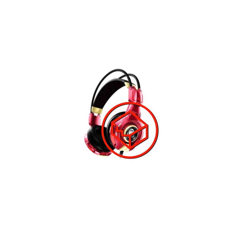 E-blue IRON MAN EHS903 Gaming Headset, słuchawki z mikrofonem, przewodowa, czerwona, uszkodzone opakowanie, 3.5 mm jack + USB