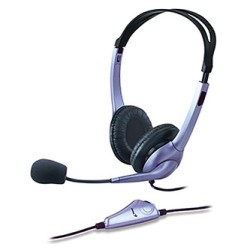 Genius HS-04S słuchawki z mikrofonem, przewodowa, czarno-srebrna, 1x 3.5 mm jack