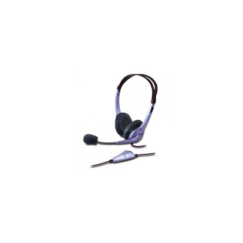 Genius HS-04S słuchawki z mikrofonem, przewodowa, czarno-srebrna, 2x 3.5 mm jack