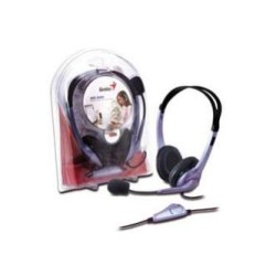 Genius HS-04S słuchawki z mikrofonem, przewodowa, czarno-srebrna, 2x 3.5 mm jack