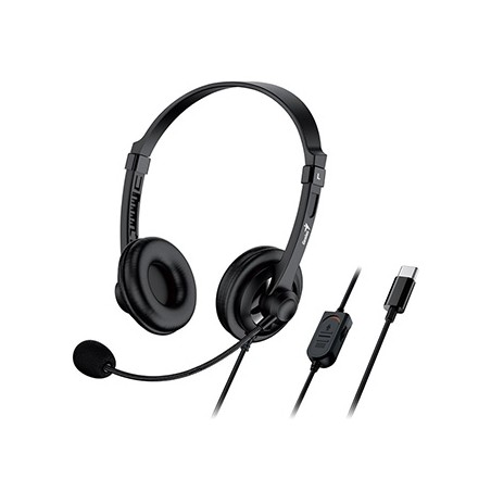 Genius HS-230U słuchawki z mikrofonem, przewodowa, czarna, USB-C