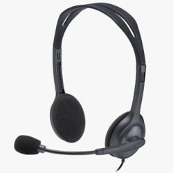 Logitech Stereo H111 słuchawki z mikrofonem, przewodowa, czarna