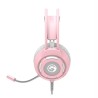 Marvo HG8936 słuchawki z mikrofonem, przewodowa, różowa, podświetlona, 3.5 mm jack + USB