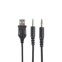 Marvo HG8958 słuchawki z mikrofonem, przewodowa, czarna, do gry, 3.5 mm jack + rozdvojka + USB