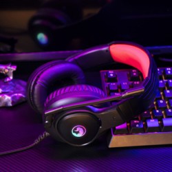 Marvo HG8958 słuchawki z mikrofonem, przewodowa, czarna, do gry, 3.5 mm jack + rozdvojka + USB