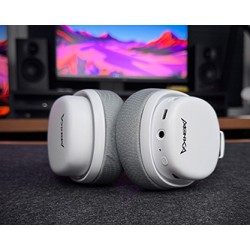 Marvo MONKA ECHO słuchawki z mikrofonem, biała, podświetlona, Tri-mode