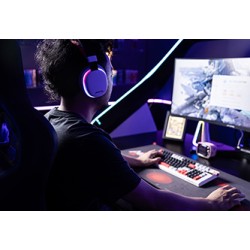 Marvo MONKA ECHO słuchawki z mikrofonem, biała, podświetlona, Tri-mode
