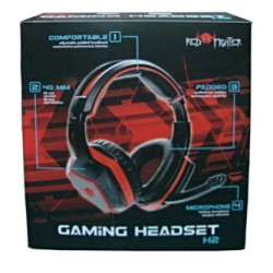 Red Fighter H2 Gaming Headset, słuchawki z mikrofonem, przewodowa, czarno-czerwona, 2x 3.5 mm jack