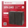 Defender głośniki SPK 240, 2.0, 2x3W, czarne, regulacja głośności, drewniane, 100Hz~18kHz