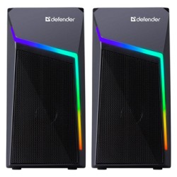 Defender głośniki STELLAR, 2.0, 6W, czarne, regulacja głośności, podświetlenie, 100Hz~20kHz