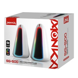 Marvo głośniki MONKA ZILLA, 6W, białe, podświetlenie RGB