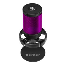 Defender, do streamowania mikrofon, IMPULSE GMC 600, regulacja głośności, czarny, Podświetlany RGB
