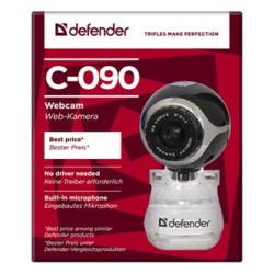 Defender C-090 Web kamera, czarna 0.3 Mpix, USB 2.0, na notebook/LCD