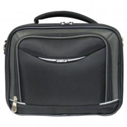 Torba na "na 8,9"" notebook", Business Mini, pasek na ramię, czarno-szara, nylon, Logo