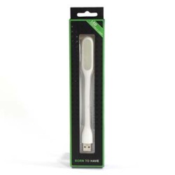 Lampka dla notebooka, gumowe, białe, USB, LED, EOL