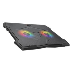 Stojak pod notebook, CP2020, podświetlany, z wiatrakiem, czarny, Meetion