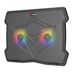 Stojak pod notebook, CP2020, podświetlany, z wiatrakiem, czarny, Meetion