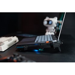 Stojak pod notebook, CP2020, podświetlany, z wiatrakiem, czarny, Meetion