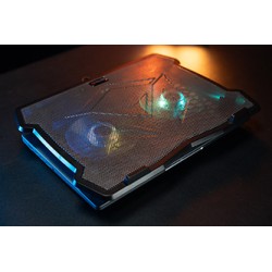 Stojak pod notebook, CP2020, podświetlany, z wiatrakiem, czarny, Meetion