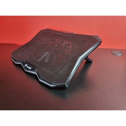 Stojak pod notebook, FN-40, podświetlenie, 18 cm wentylator, czarno-czerwony, Marvo, z 2-portowym hub-em, EOL