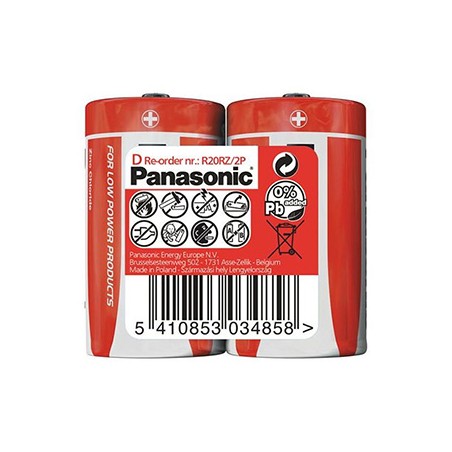 Panasonic Jednorazowa cynkowo-węglowa baterie D, 2-pack