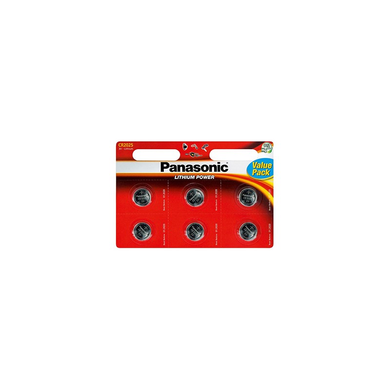 Panasonic Jednorazowa litowa baterie CR2025, 6-pack