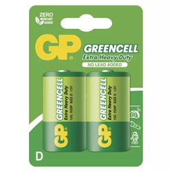 GP Jednorazowa cynkowo-węglowa baterie D, 2-pack