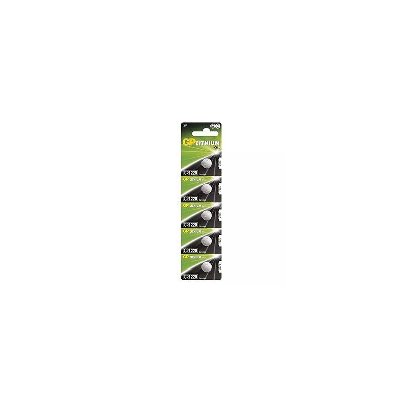 GP Jednorazowa litowa baterie CR1220, 5-pack