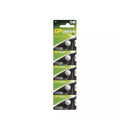 GP Jednorazowa litowa baterie CR1220, 5-pack