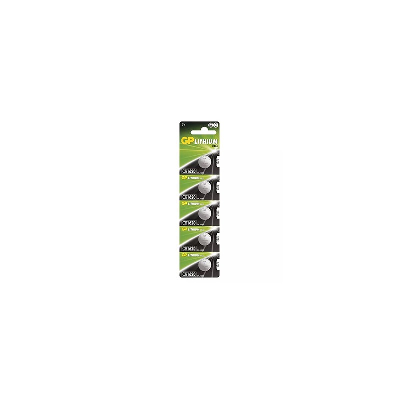 GP Jednorazowa litowa baterie CR1620, 5-pack