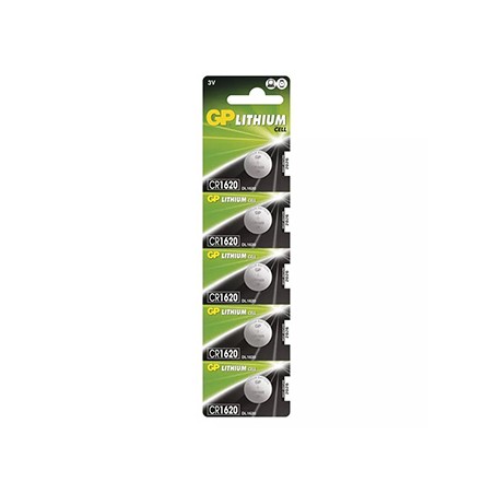 GP Jednorazowa litowa baterie CR1620, 5-pack