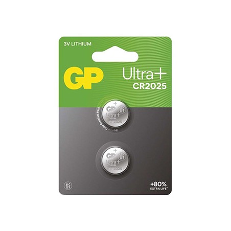 GP Jednorazowa litowa baterie CR2025, 2-pack