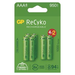 GP Akumulatorki Ni-MH baterie AAA, 6-pack