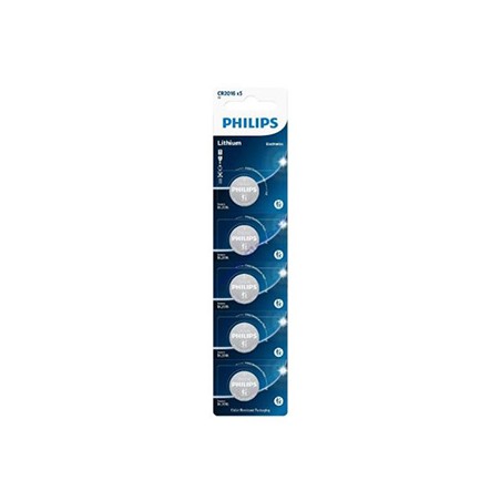 PHILIPS Jednorazowa litowa baterie CR2016, 5-pack