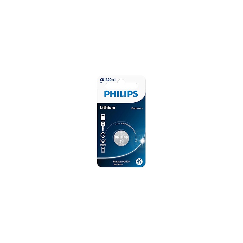PHILIPS Jednorazowa litowa baterie CR1620, 1-pack