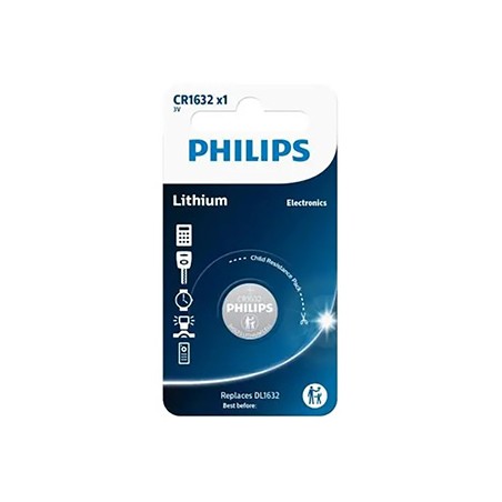 PHILIPS Jednorazowa litowa baterie CR1632, 1-pack